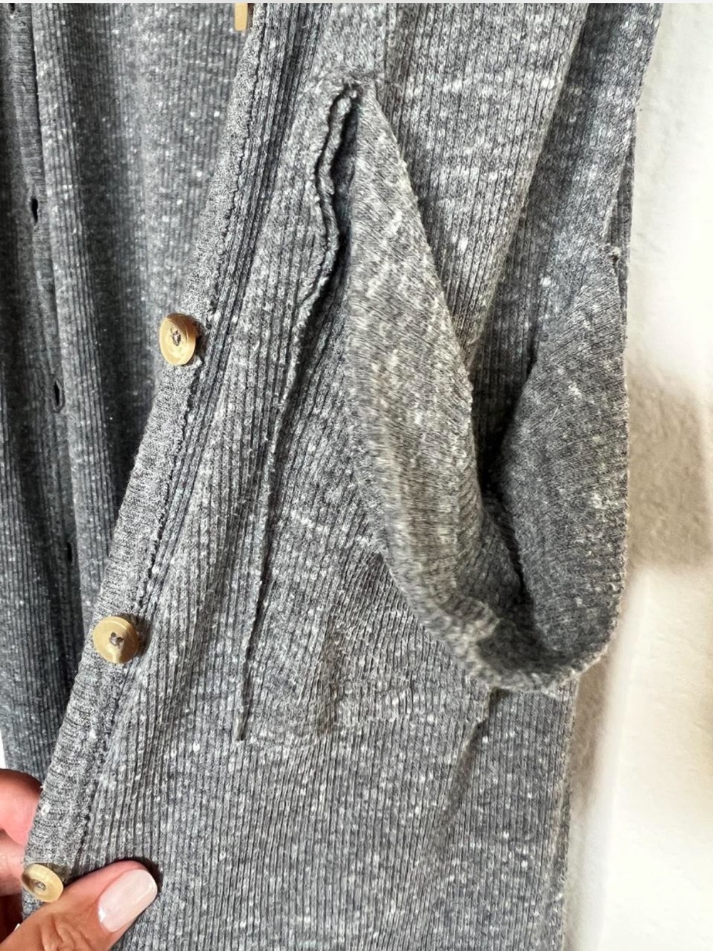 Free People Beach Ribbed Up Maxi Cardigan Grey XS - Picture 4 of 8